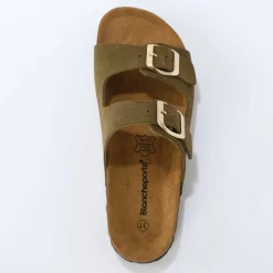 Mules en cuir 2 boucles réglables