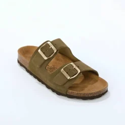 Mules en cuir 2 boucles réglables