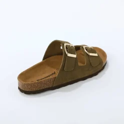 Mules en cuir 2 boucles réglables