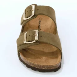 Mules en cuir 2 boucles réglables
