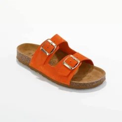 Mules en cuir 2 boucles réglables