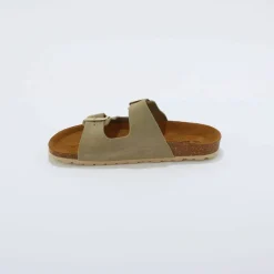 Mules en cuir 2 boucles réglables