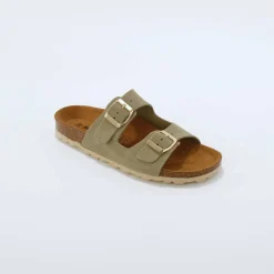 Mules en cuir 2 boucles réglables