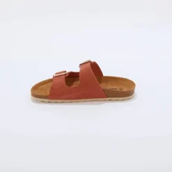 Mules en cuir 2 boucles réglables