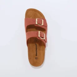 Mules en cuir 2 boucles réglables