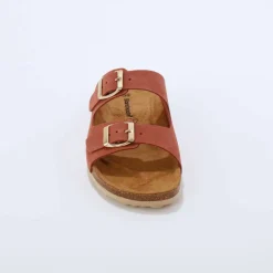 Mules en cuir 2 boucles réglables