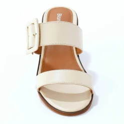 Mules en cuir à talon