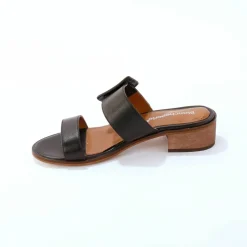 Mules en cuir à talon