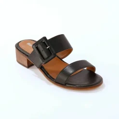 Mules en cuir à talon