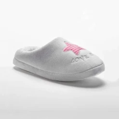 Mules en polaire brodées étoiles