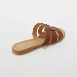 Mules plates bandes croisées