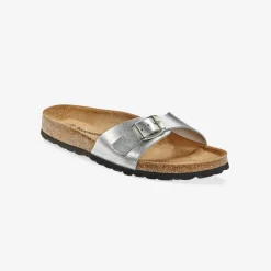 Mules plates cuir à boucle réglable