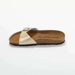 Mules plates cuir à boucle réglable