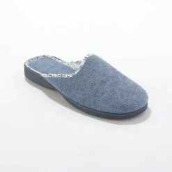 Mules plates souples biais fleuri