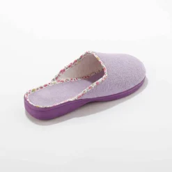 Mules plates souples biais fleuri