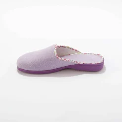 Mules plates souples biais fleuri