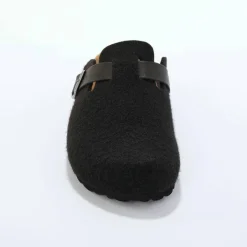 Mules sabot feutrine à boucle