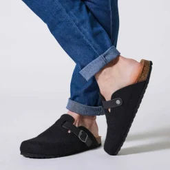 Mules sabot feutrine à boucle