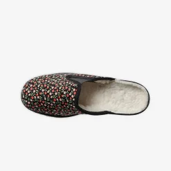 Mules sabot imprimées fleurs - fourrées