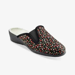 Mules sabot imprimées fleurs - fourrées