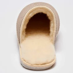 Mules silencieuses velours fourrées laine