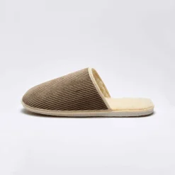 Mules silencieuses velours fourrées laine