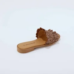 Mules volantées imprimées motif léopard