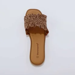 Mules volantées imprimées motif léopard