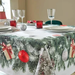 Nappe antitache imprimé couronne de Noël