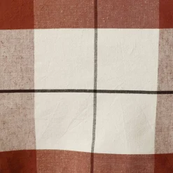 Nappe carreaux coton lin tissé teint