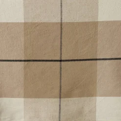 Nappe carreaux coton lin tissé teint