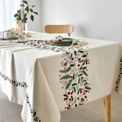 Nappe en coton, imprimé feuillage