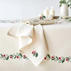 Nappe en coton, imprimé feuillage