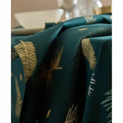 Nappe imprimée feuillage doré