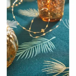 Nappe imprimée feuillage doré