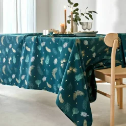 Nappe imprimée feuillage doré