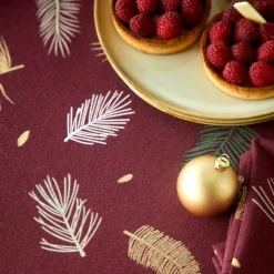 Nappe imprimée feuillage doré