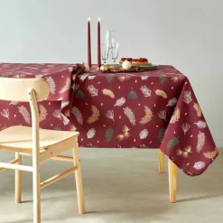Nappe imprimée feuillage doré