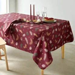 Nappe imprimée feuillage doré