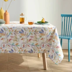 Nappe imprimé feuillage entretien facile