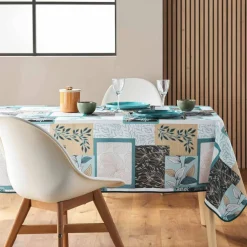 Nappe imprimé patchwork feuilles entretien facile