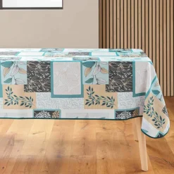 Nappe imprimé patchwork feuilles entretien facile