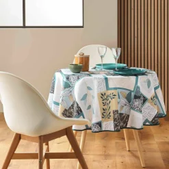 Nappe imprimé patchwork feuilles entretien facile
