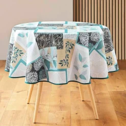 Nappe imprimé patchwork feuilles entretien facile