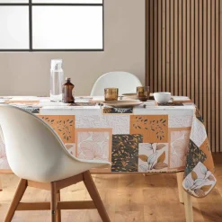 Nappe imprimé patchwork feuilles entretien facile