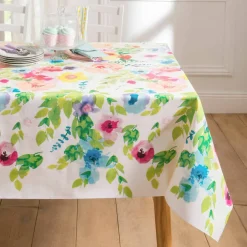 Nappe toile cirée imprimée fleurs