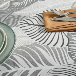 Nappe toile cirée imprimé grandes feuilles