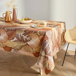 Nappe toile cirée imprimé grandes feuilles