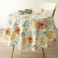 Nappe toile cirée imprimé grosses fleurs