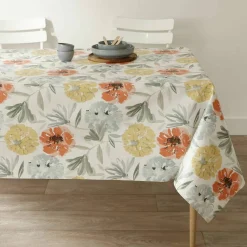 Nappe toile cirée imprimé grosses fleurs